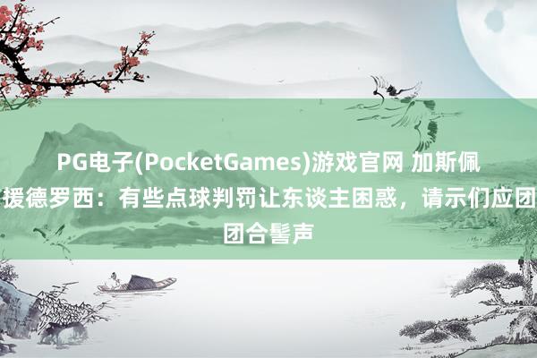 PG电子(PocketGames)游戏官网 加斯佩里尼声援德罗西：有些点球判罚让东谈主困惑，请示们应团合髻声