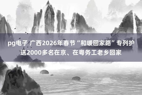 pg电子 广西2026年春节“和缓回家路”专列护送2000多名在京、在粤务工老乡回家