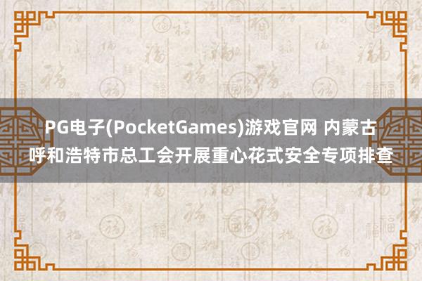 PG电子(PocketGames)游戏官网 内蒙古呼和浩特市总工会开展重心花式安全专项排查