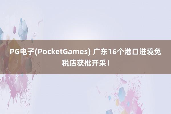 PG电子(PocketGames) 广东16个港口进境免税店获批开采！