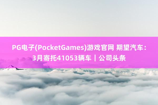 PG电子(PocketGames)游戏官网 期望汽车：3月寄托41053辆车｜公司头条