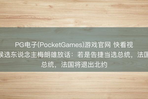 PG电子(PocketGames)游戏官网 快看视频 | 法总统候选东说念主梅朗雄放话：若是告捷当选总统，<a href=
