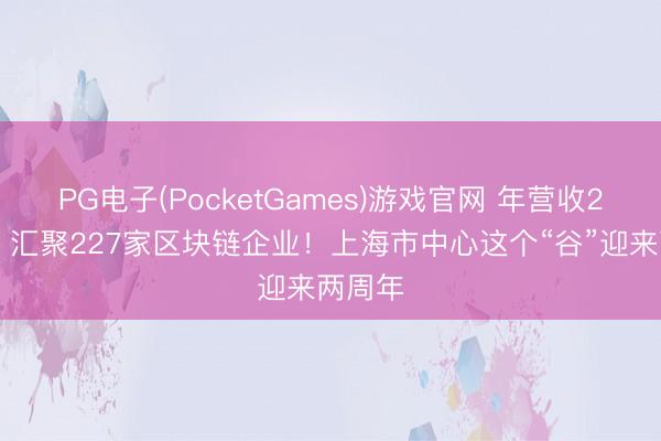 PG电子(PocketGames)游戏官网 年营收270亿、汇聚227家区块链企业！上海市中心这个“谷”迎来两周年
