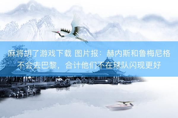 麻将胡了游戏下载 图片报：赫内斯和鲁梅尼格不会去巴黎，合计他们不在球队闪现更好
