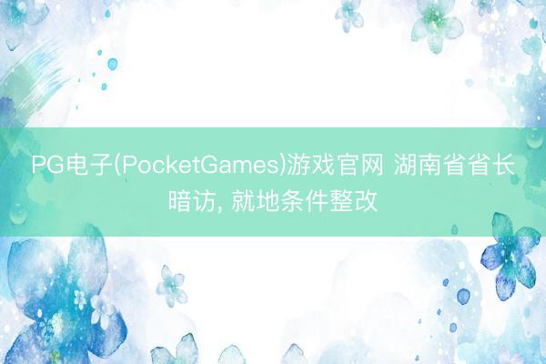 PG电子(PocketGames)游戏官网 湖南省省长暗访， 就地条件整改
