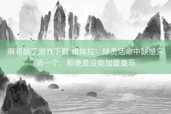 麻将胡了游戏下载 维埃拉：球员活命中缺憾只消一个，那便是没能加盟皇马