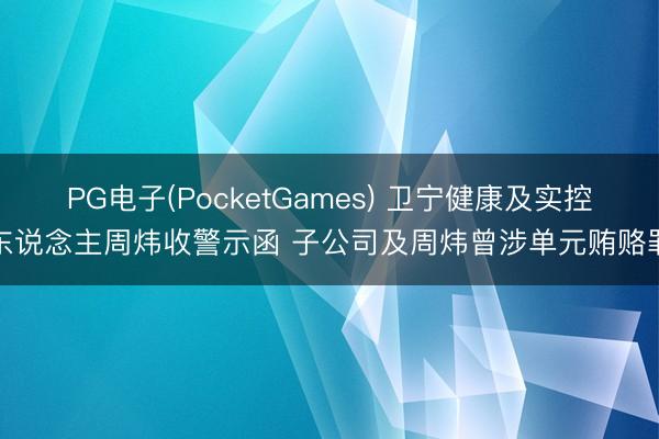 PG电子(PocketGames) 卫宁健康及实控东说念主周炜收警示函 子公司及周炜曾涉单元贿赂罪